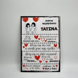 Personalizovaná tabuľka pre otca – krásne poďakovanie za jeho lásku a podporu!