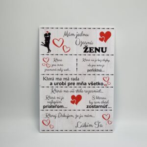 Personalizovaná tabuľka pre ženu a priateľku – krásne poďakovanie plné lásky a úcty!