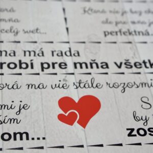 Personalizovaná tabuľka pre ženu a priateľku – krásne poďakovanie plné lásky a úcty!